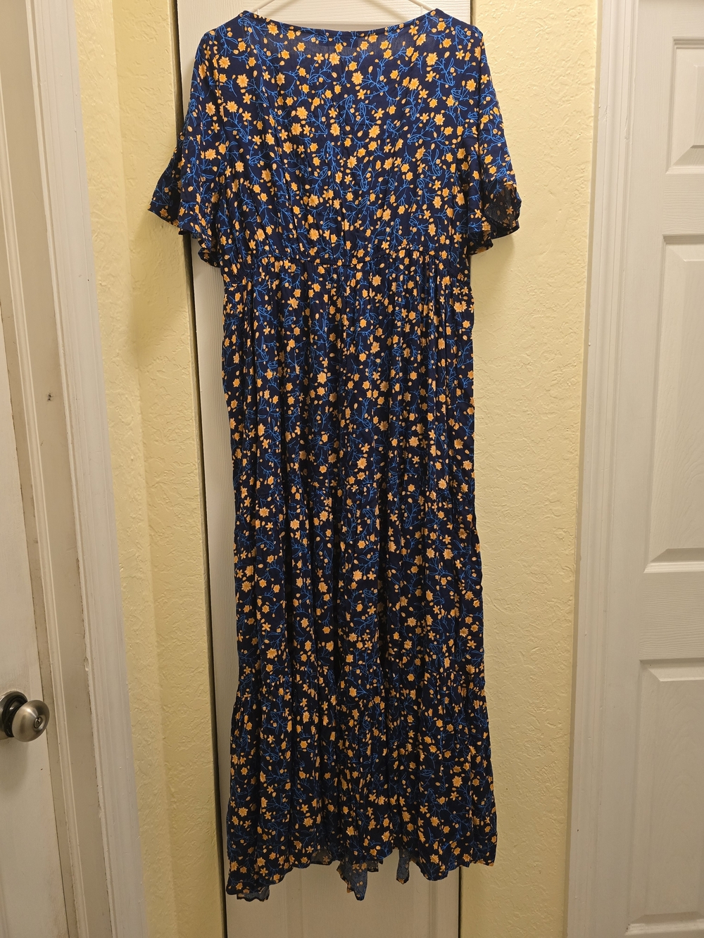 Plus Size 1X Navy Floral V-Neck Maxi Dress Rusttydustty Modern Bohemia Crush NWT - Picture 4 of 13